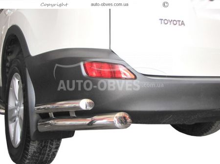 Rear bumper guard Toyota Rav4 2013-2016, 2016-... - type: double corners фото 0