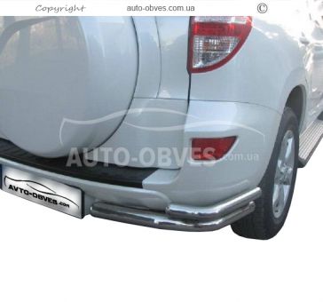 Toyota Rav4 rear bumper protection - type: double corners фото 1