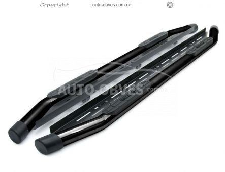 Підніжки бічні Nissan Navara труба з майданчиком, колір: чорний фото 0