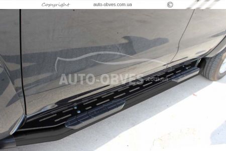 Підніжки бічні Volkswagen Amarok труба з майданчиком, колір: чорний фото 3