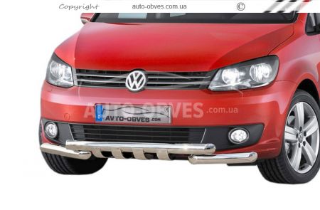 Bumper protection Volkswagen Touran 2010-2015 - type: model, with plates фото 0
