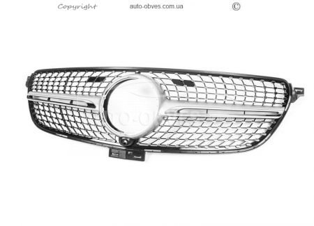 Grille Mercedes GLE coupe C292 2014-2018 - type: diamond silver фото 0