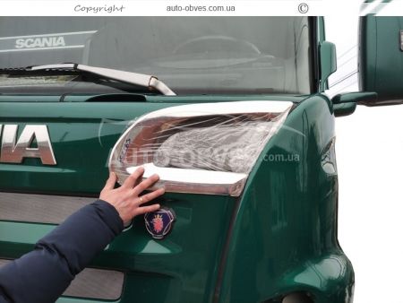Накладки на повітрезабірник на решітці Scania R, G 420 2004-2010 - тип: штамповка 3D фото 6