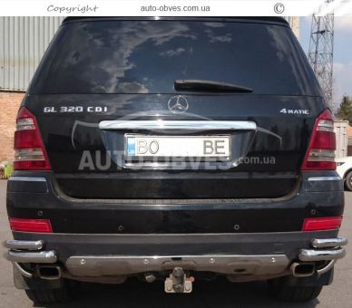 Rear bumper protection Mercedes GL class - type: double corners фото 3