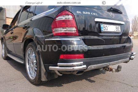 Rear bumper protection Mercedes GL class - type: double corners фото 2