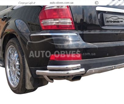 Rear bumper protection Mercedes GL class - type: double corners фото 0