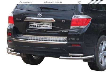 Захист заднього бампера Toyota Highlander - тип: кути подвійні фото 0