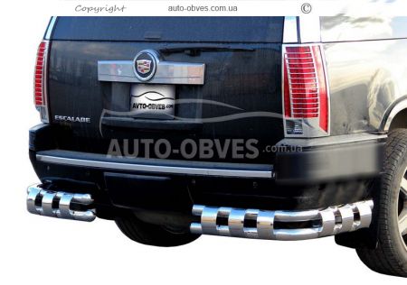 Защита заднего бампера Cadillac Escalade ESV 2007-2014 - тип: углы двойные фото 0