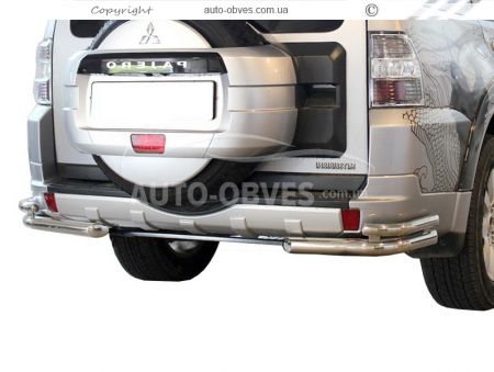 Захист заднього бампера Mitsubishi Pajero Wagon IV - тип: кути подвійні фото 0