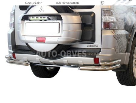 Mitsubishi Pajero Wagon IV rear bumper protection - type: double corners фото 0