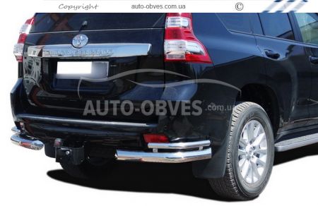 Toyota Prado 150 rear bumper protection - type: double corners фото 2