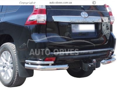 Toyota Prado 150 rear bumper protection - type: double corners фото 0
