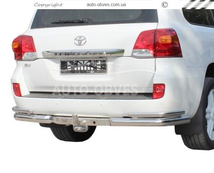 Защита заднего бампера Toyota Land Cruiser 200 - тип: двойные углы фото 0