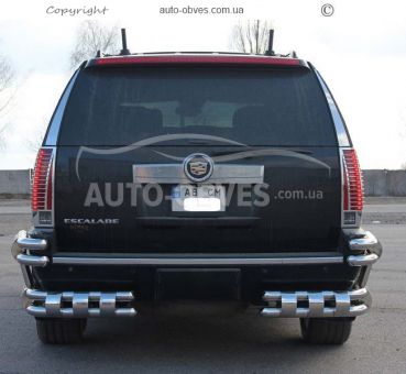 Rear bumper protection Cadillac Escalade ESV 2007-2014 - type: double corners - two-level фото 1