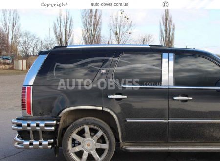 Rear bumper protection Cadillac Escalade ESV 2007-2014 - type: double corners - two-level фото 2