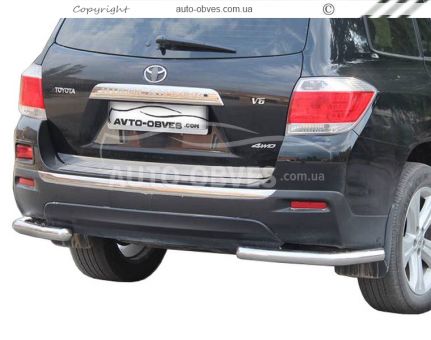 Захист заднього бампера Toyota Highlander - тип: кути одинарні фото 0
