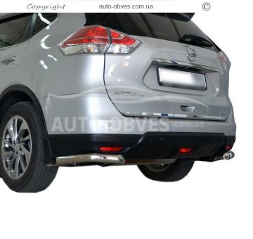 Защита заднего бампера Nissan X-Trail 2014-2017 - тип: углы одинарные фото 0