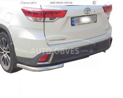 Toyota Highlander rear bumper protection - type: single corners фото 0