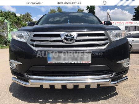 Bumper protection Toyota Highlander - type: model, with plates фото 1