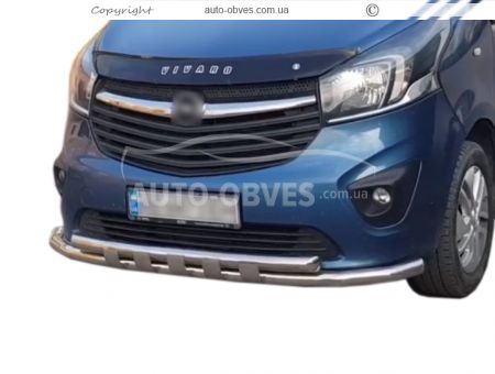 Защита бампера Opel Vivaro 2015-2019 - тип: модельная с пластинами фото 0