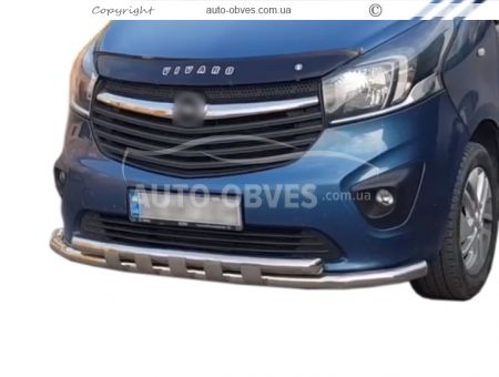 Bumper protection Trafic 2015-... - type: model with plates фото 0