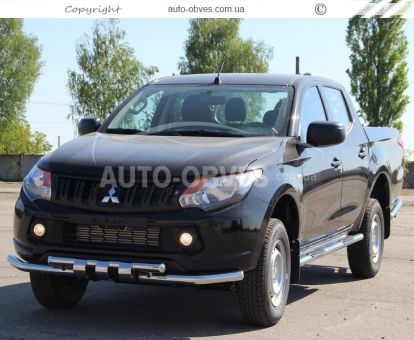 Bumper protection Mitsubishi L200 2015-2018 - type: model, with plates фото 3
