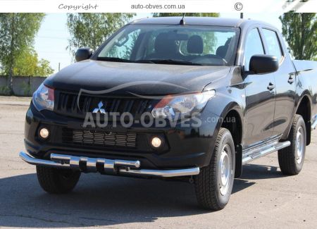 Bumper protection Mitsubishi L200 2015-2018 - type: model, with plates фото 4