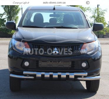 Защита бампера Mitsubishi L200 2015-2018 - тип: модельная, с пластинами фото 1