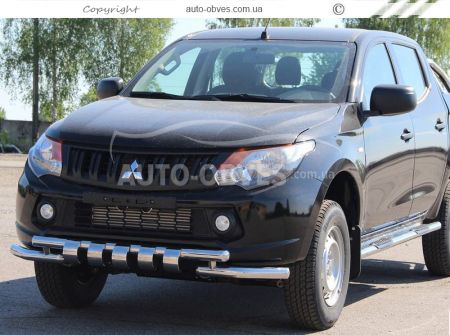 Защита бампера Mitsubishi L200 2015-2018 - тип: модельная, с пластинами фото 2