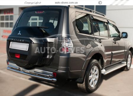 Захист заднього бампера Mitsubishi Pajero Wagon IV - тип: труба з кутиками фото 1