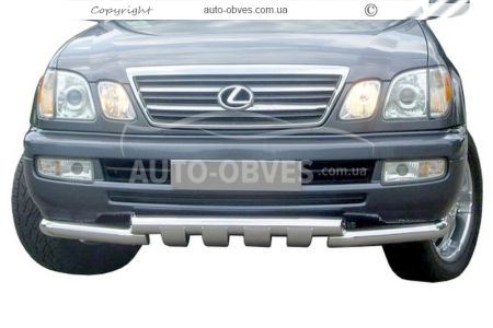 Защита бампера Lexus LX-470 1998-2007 - тип: модельная, с пластинами фото 0