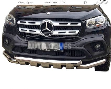 Bumper protection Mercedes X class 2017-... - type: model with plates фото 0