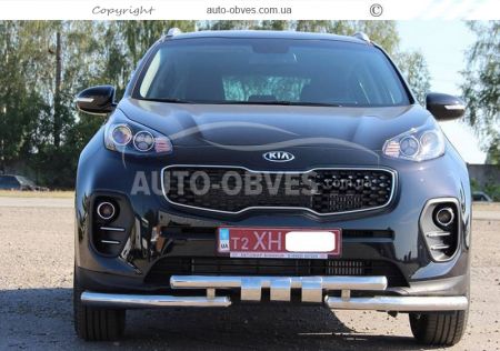 Bumper protection Kia Sportage 2019-2021 - type: model, with plates фото 1