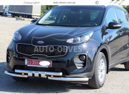 Bumper protection Kia Sportage 2019-2021 - type: model, with plates фото 2