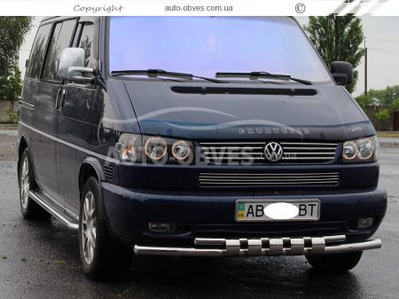 Bumper protection Volkswagen T4 Transporter, Caravelle - type: model with plates фото 4