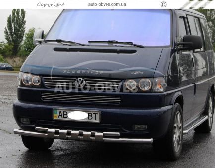 Bumper protection Volkswagen T4 Transporter, Caravelle - type: model with plates фото 3