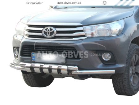 Bumper protection Toyota Hilux - type: model, with plates фото 0