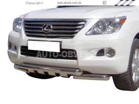 Bumper protection Lexus LX 570 2007-2012 - type: model, with plates фото 0