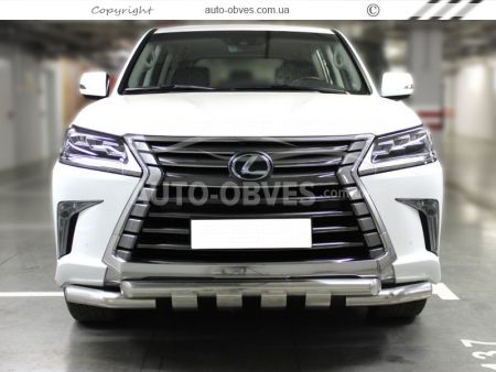 Защита бампера Lexus LX570 2015-2020 - тип: модельная, с пластинами фото 2