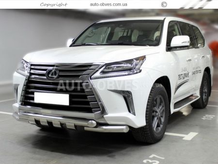 Защита бампера Lexus LX570 2015-2020 - тип: модельная, с пластинами фото 1