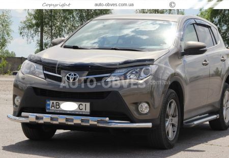 Захист бампера Toyota Rav4 2013-2016 - тип: модельний з пластинами фото 2