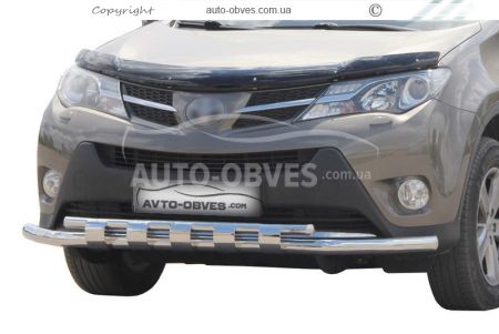 Bumper protection Toyota Rav4 2013-2016 - type: model with plates фото 0