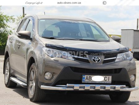 Bumper protection Toyota Rav4 2013-2016 - type: model with plates фото 3