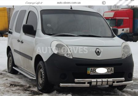 Защита бампера Renault Kangoo 2008-2021 - тип: модельная, с пластинами фото 2