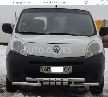 Защита бампера Renault Kangoo 2008-2021 - тип: модельная, с пластинами фото 1