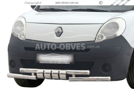 Защита бампера Renault Kangoo 2008-2021 - тип: модельная, с пластинами фото 0