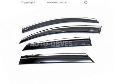 Window deflectors Renault Duster 2010-2017 - type: with chrome molding фото 0