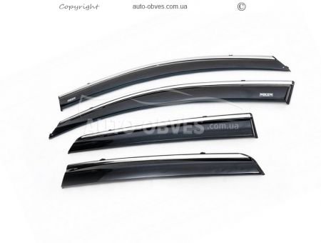 Window deflectors Nissan Qashqai 2007-2014 - type: with chrome molding фото 0