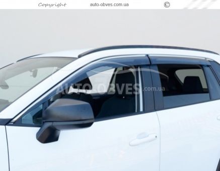 Windshield deflectors Toyota Rav4 2019-… - type: with chrome molding фото 3