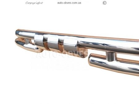 Bumper protection Nissan Pathfinder 2010-2014 - type: model, with plates фото 2